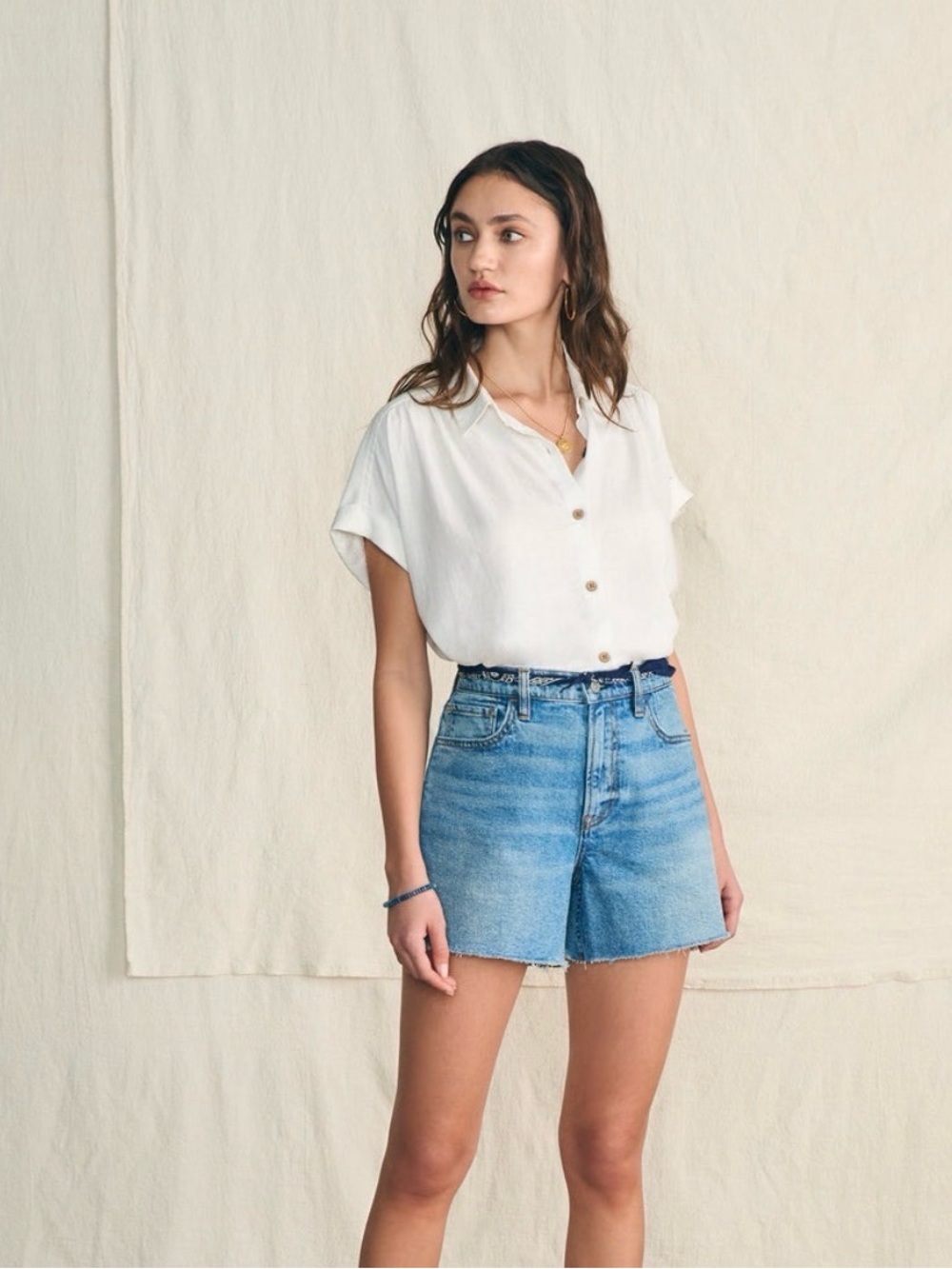 NWOT Faherty Breeze Shirt in White Size L